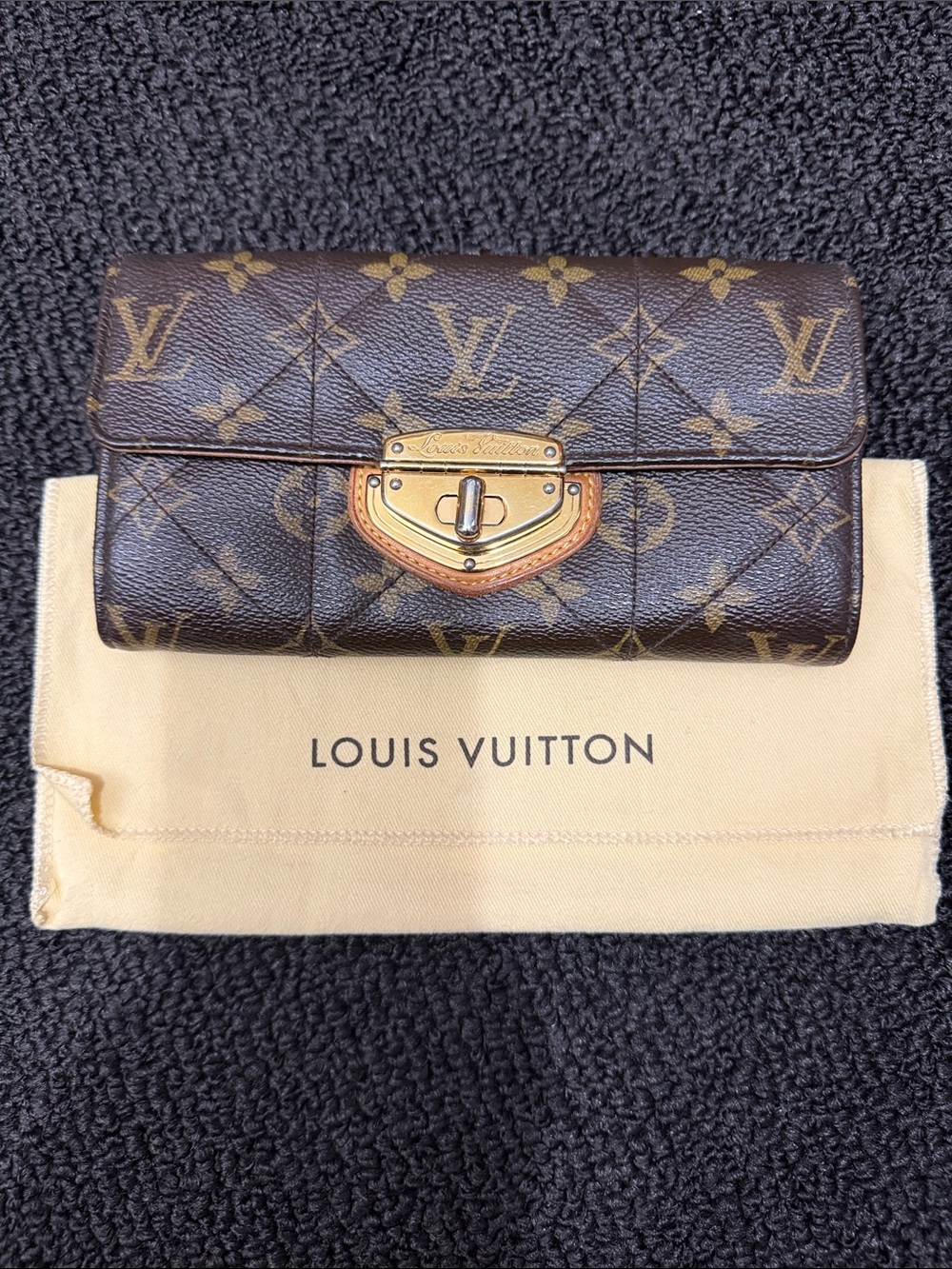 Louis Vuitton Monogram Continental Wallet with Gold-Tone Lock